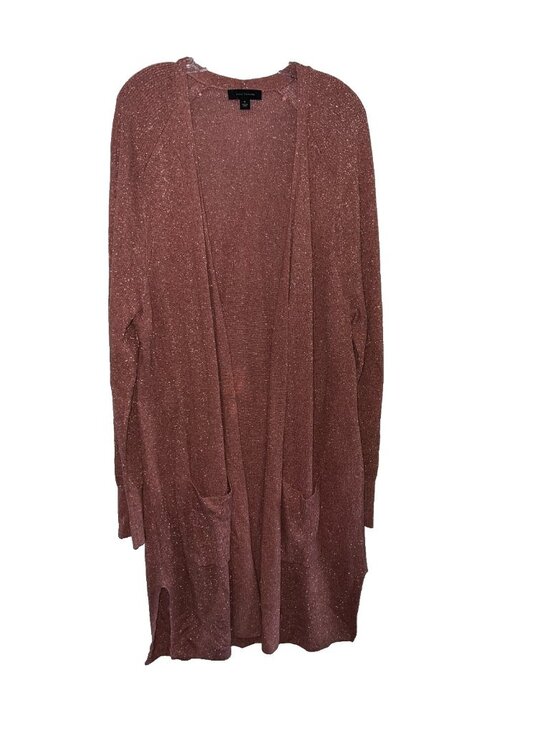 Ann Taylor Sweaters - Ann Taylor Duster Cardigan Size XL Metallic Peach? Long Sleeve Pockets Maxi